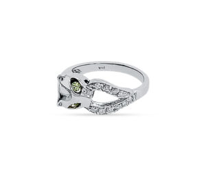 PANTHER THEME DEMANTOID GARNET AND DIAMOND RING