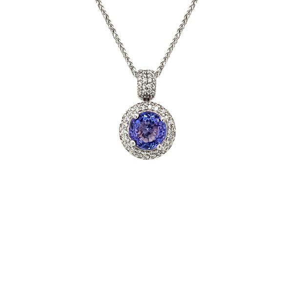 TANZANITE AND DIAMOND PENDANT