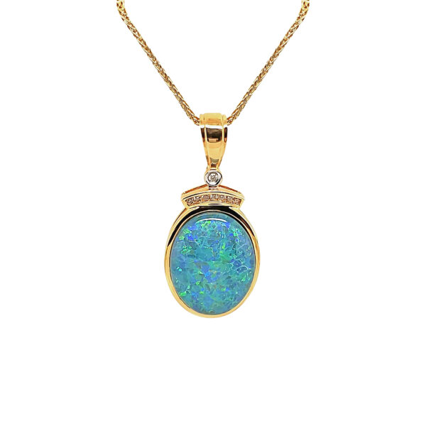 OPAL AND DIAMOND PENDANT
