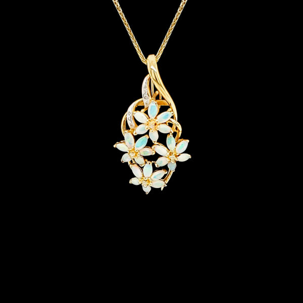 OPAL AND DIAMOND PENDANT/ENHANCER1980'S