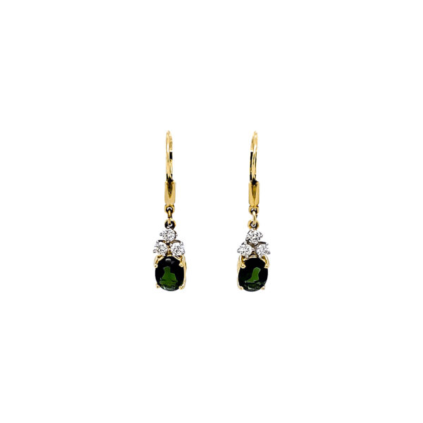 ESTATE TOURMALINE AND DIAMOND EARRINGS