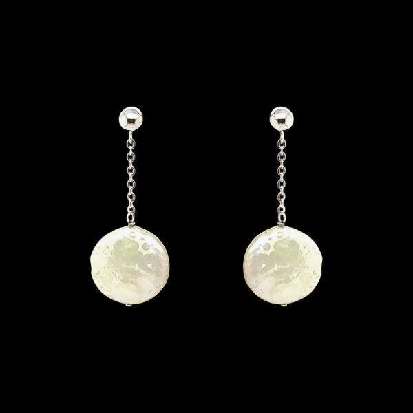 COIN PEARL DANGLE EARRINGS