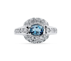 OLD MINE SANTA MARIA AQUA AND DIAMOND RING