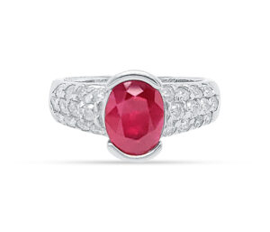 2.00CT RUBY, .84CT DIAMOND
14KT WG SIZE 7