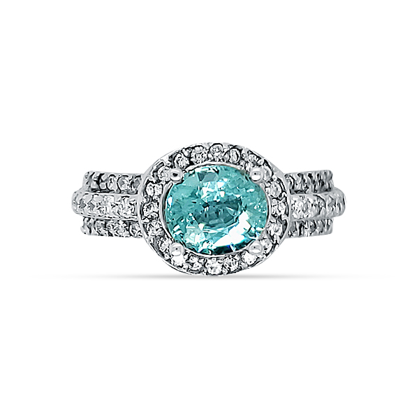 Paraiba Tourmaline And Diamond Ring