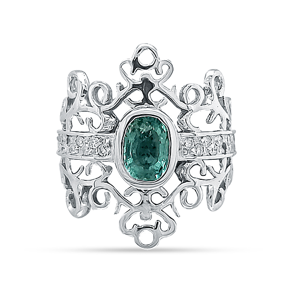 Paraiba Tourmaline And Diamond Ring