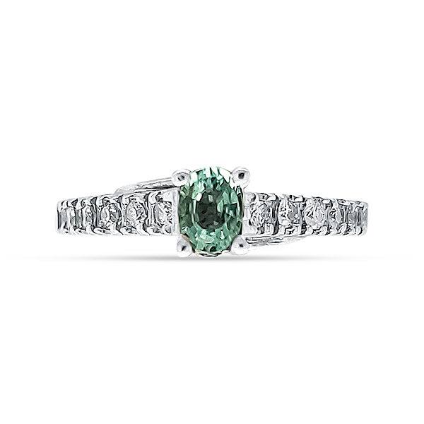 Paraiba Tourmaline And Diamond Engagement Ring