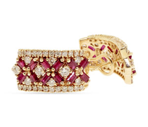 1.50 VS F-G DIA/3.00CT RUBY
14KT YG OMEGA BACK