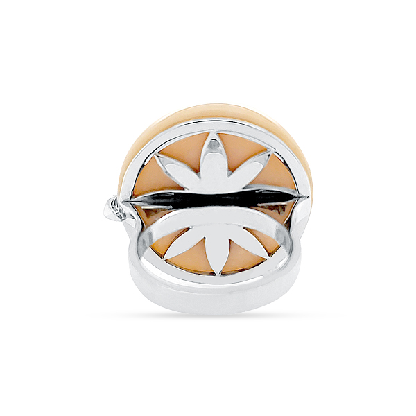 PINK PERUVIAN OPAL AND BLACK DIAMOND RING
26 MM OPAL
.17 CTTW BLACK DIAMOND
18KW SIZE 7 - Image 3