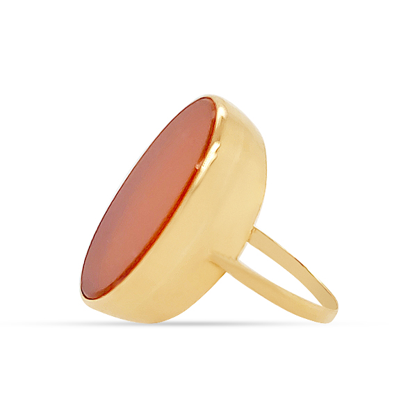Estate Large Carnelian And Gold Ring
