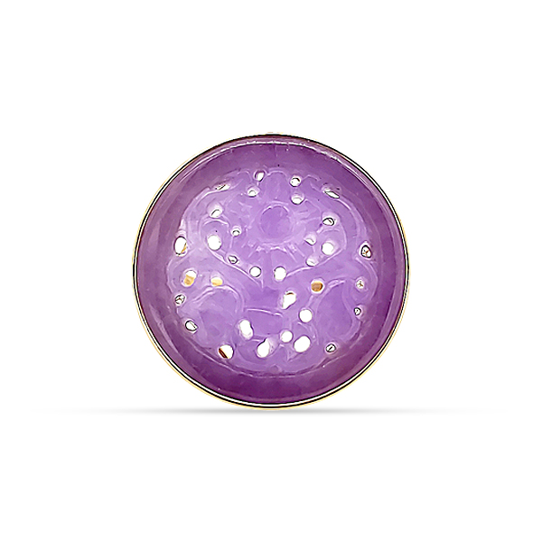 Lavender Jade And Gold Ring