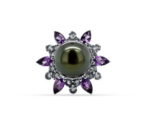 TAHITIAN PEARL AND MULTI GEMSTONE RING
10-11 MM TAHITIAN PEARL
2.24 CTTW GEMSTONES
AMETHYST
SIZE 7
MATCHING EARRINGS AVAILABLE