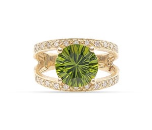 3.50 CT PERIDOT, .25CTTW DIA SI
14KY, SZ 8.5