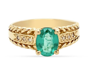 1.10CT COL EMERALD, 14KY SZ 7