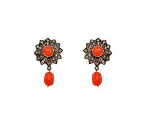 CORAL AND DIAMOND PENDANT AND EARRINGS
1.36CTTW DIAMONDS
18K/SS
SOLD AS SET
1.75" APPROX LENGTH