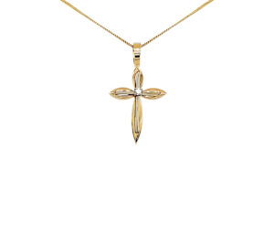 DIAMOND TWO TONE CROSS PENDANT