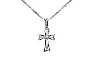 DIAMOND CROSS PENDANT 
2.3GM 
.05CT DIAMOND 
1.15" APPROX LENGTH 
*CHAIN NOT INCLUDED