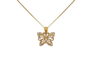 DIAMOND BUTTERFLY PENDANT 
.30CT SI DIAMOND 
14KY 
.75" APPROX LENGTH 
*CHAIN NOT INCLUDED