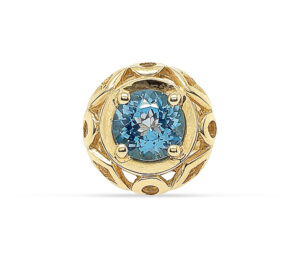 4.00CT SWISS BLUE TOPAZ PORTUGUESE RD CUT, 14KY SIZE 7