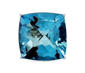 ESTATE CUSTOM MADE 35.00CT SWISS BLUE TOPAZ, 14KW, SZ 9