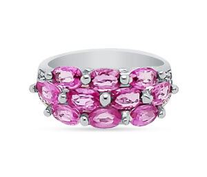 3.20 CTTW PINK SAPPHIRE AND DIAM RING, 14KW, SIZE 6