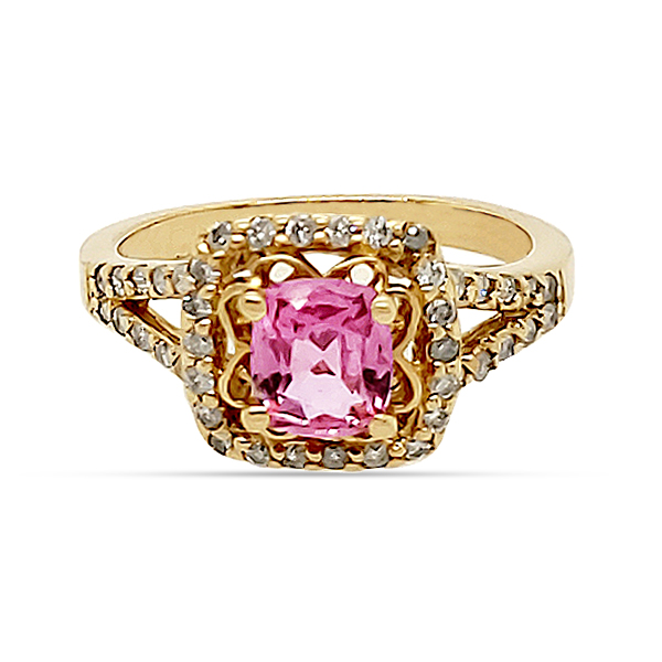 Padparadscha Sapphire And Diamond Ring