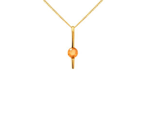MANDARIN GARNET PENDANT 
.70CT MANDARIN GARNET 
14KY 
.75" APPROX LENGTH 
*CHAIN NOT INCLUDED