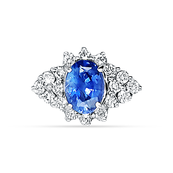 Blue Sapphire, Diamond Ring