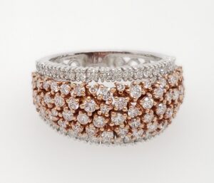 1.11 CT PINK DIAMOND AND .56 CTTW WHITE DIAM, 18KT WHITE AND PINK GOLD