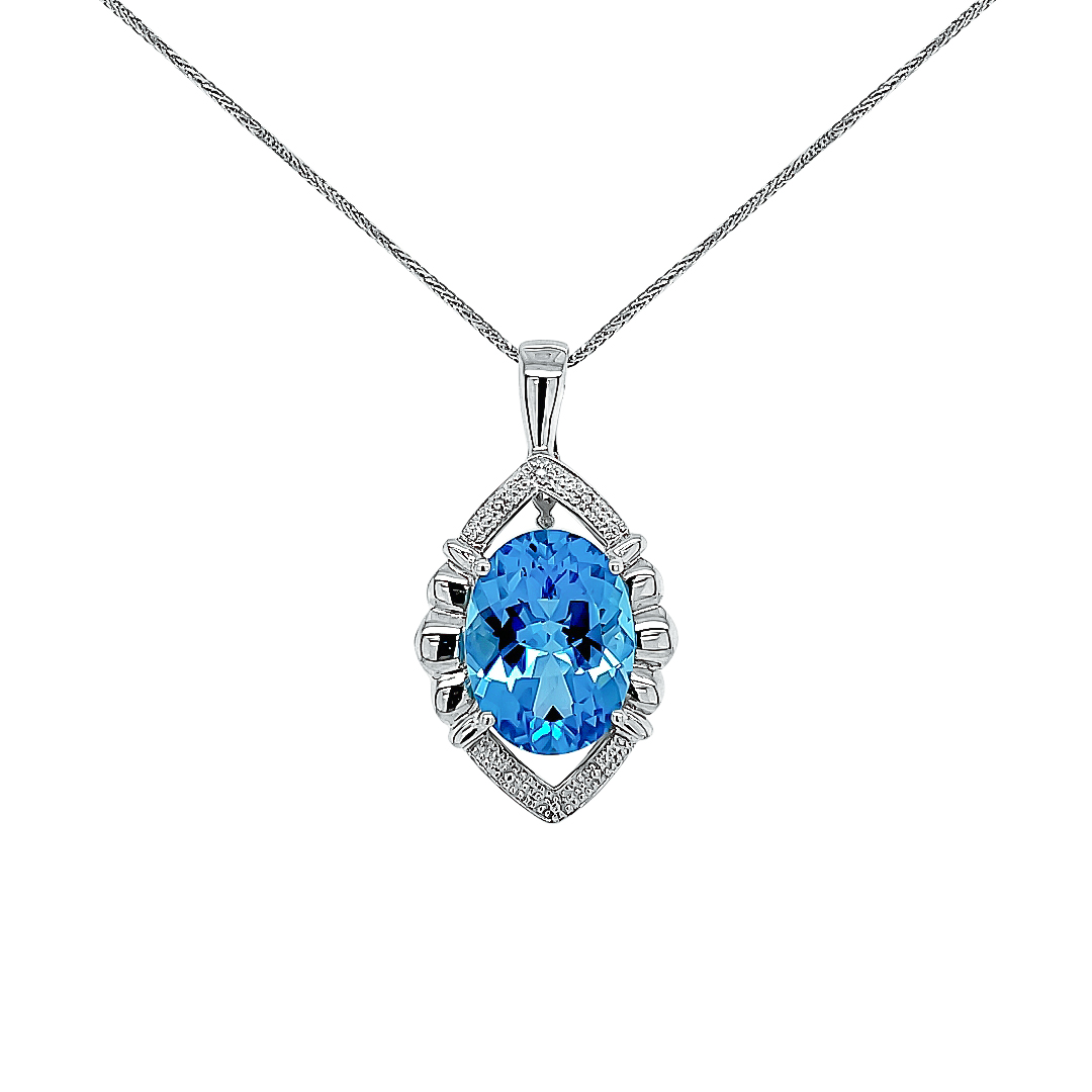 SWISS BLUE TOPAZ PENDANT/ENHANCER