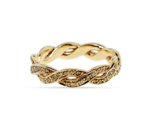 1.00CT NATURAL YELLOW DIAMOND ETERNITY BAND SZ 6.5 SET WITH MATCHING BANGLE AVAILABLE