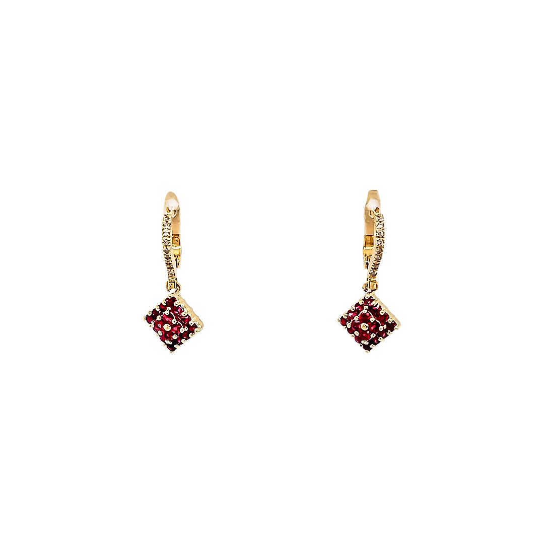 Burma Ruby And Diamond Earrings