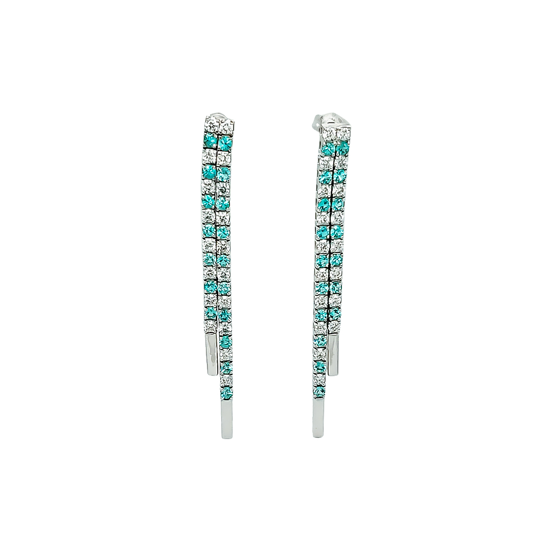 Paraiba Tourmaline And Diamond Earrings