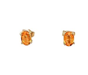 MANDARIN GARNET STUD EARRINGS
3 X 4 mm  MANDARIN GARNETS
14KT YELLOW GOLD
