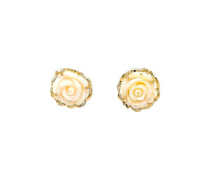 ANGEL SKIN CORAL EARRINGS
HAND CARVED FLOWER
14KT YELLOW GOLD
POST AND CLIP
15.9 GRAMS
APPROX 1in IN DIAM
ESTATE