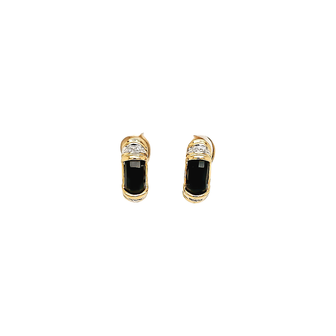 Onyx And Diamond Earrings