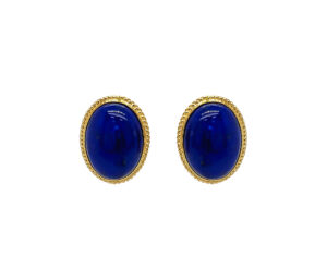 LAPIS LAZULI AND GOLD EARRINGS
5/8in X 3/8in
OVAL
14KT YELLOW GOLD
POST AND CLIP