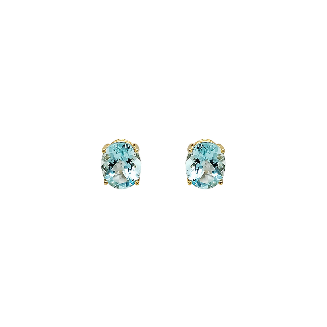 AQUAMARINE EARRINGS
4.86 CTTW AQUAMARINE
9 X 6 mm
14KT GOLD