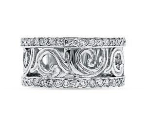 18KW GOLD
.65 CTTW DIAMOND  VS2
3/8in WIDE BAND
SIZING BAND