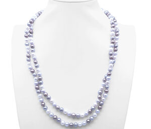 MULTICOLOR CONTINUOUS STRAND NECKLACE 
6.5 - 7 MM PEARLS
VARIOUS SHADES OF PINK