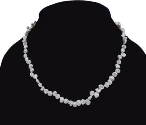 KESHI PEARL NECKLACE, BRACELET AND EARRING SET 
5-6MM WHITE KESHI PEARL
18" NECKLACE
7.5" BRACELET 
DANGLE DROP EARRINGS