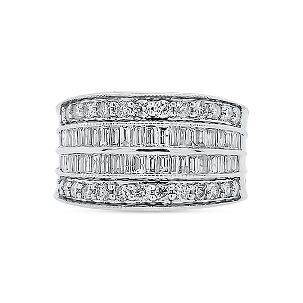 Round And Baguette Diamond Ring