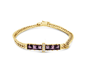 AMETHYST AND DIAMOND BRACELET