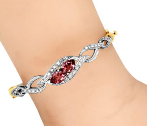 PINK TOURMALINE AND DIAMOND BANGLE BRACELET