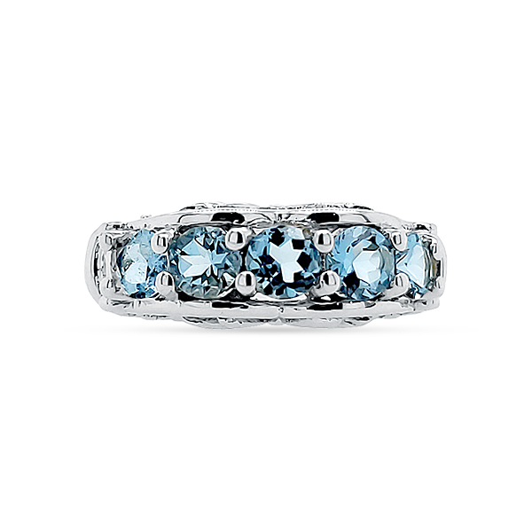 Old Mine Aquamarine And Gold Ring