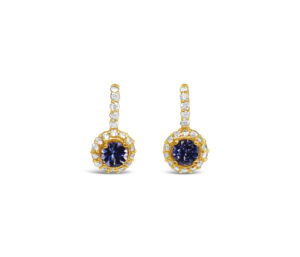 TANZANITE AND DIAMOND EARRINGS
1.00CT TANZANITE (ROUNDS)
.60 CTTW VS DIAMONDS
18KY